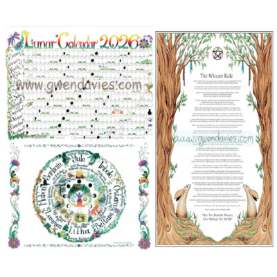 2026 Lunar Calendar, Rede and Wheel A3 Poster set